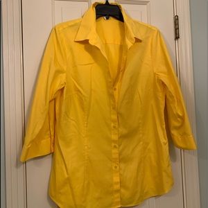 Coldwater Creek no Iron Yellow Button Down~ Large